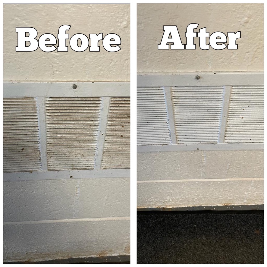 Before and After Office Air Duct Vent Cover Cleaning