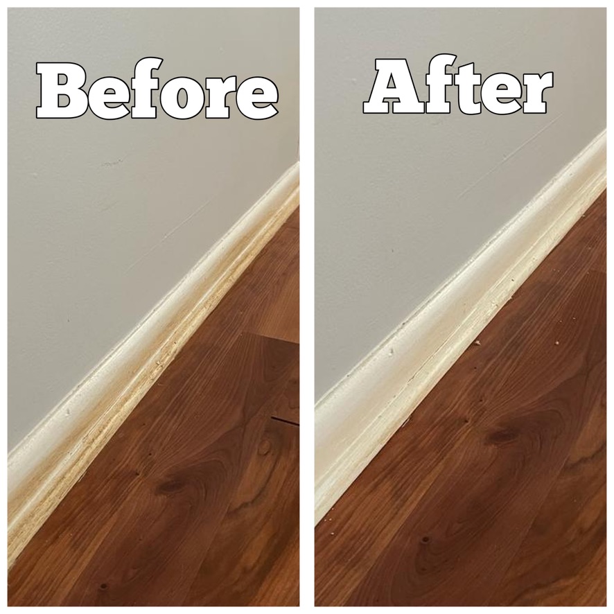 Before and After Office Baseboard Dirt Removal & Cleaning